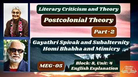 Subaltern (Postcolonialism) – Literary Theory and Criticism.